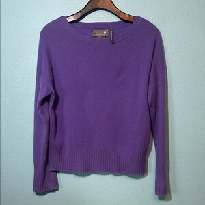 Anthropologie Vibrant Cashmere Purple Crew Neck Sweater